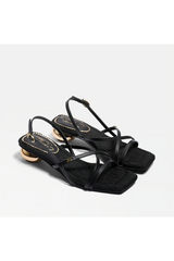 White Smoke Caia Ankle Strap Heeled Sandal | Black Sandal