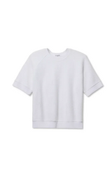 White Smoke Kennedy Fleece Short Sleeve Sweatshirt Sweatshirt