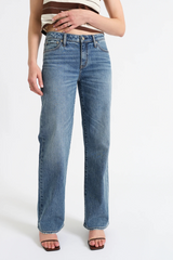 White Smoke Keeper Low Rise Straight | Heartbeat Jeans