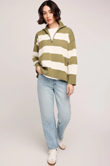 Light Gray Idris Striped Sweater Sweater
