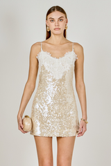 Light Gray Nothing But Glow Sequin Mini Dress Mini Dress