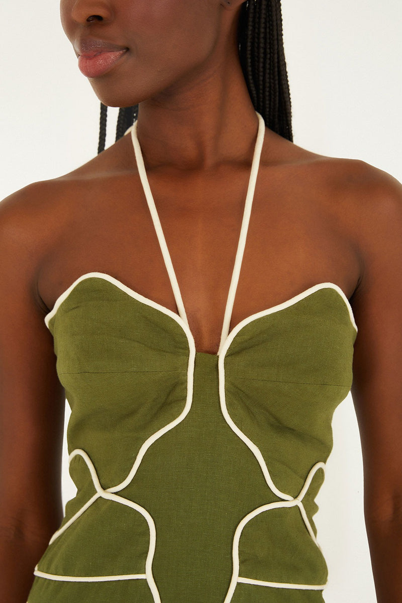 Green Wavy Cutouts Mini Dress Two Cumberland Green Wavy Cutouts Mini Dress Two Cumberland