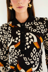 Black Tucanissimo Polo Knit Top Top