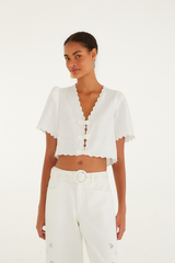 Antique White Off White Roses Top Top