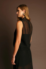 Dark Slate Gray Hugh Sheer Top Top