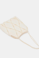White Smoke Serilda Pearl Handbag Ivory Satin Clutch