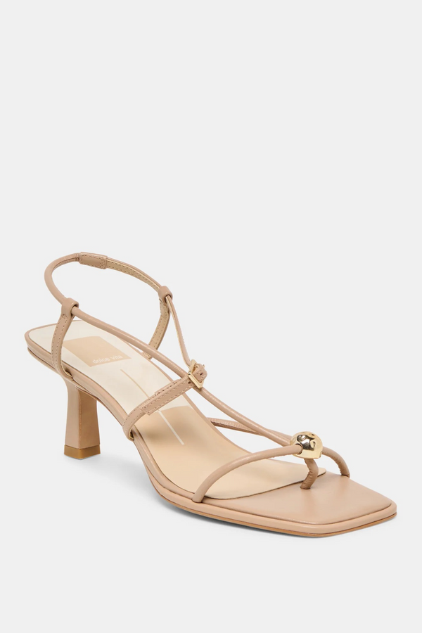 White Smoke Mylee Heels | Light Tan Leather Heel