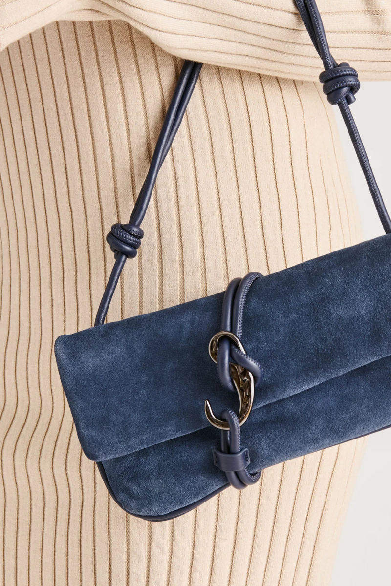 Light Gray Alice Slant Baguette purse