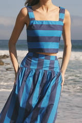 Dark Gray Bold Stripe Crop Top Crop Top