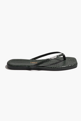 Snow Square Toe Lily Croc | Emerald Croc Flip Flop