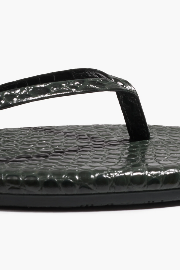 White Smoke Square Toe Lily Croc | Emerald Croc Flip Flop