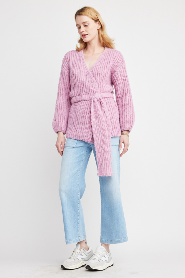 Lavender Tillie Tie Cardigan Cardigan