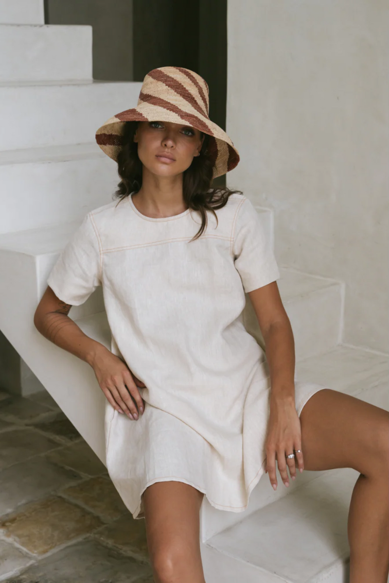 Dark Gray Parker Linen Mini Dress Mini Dress