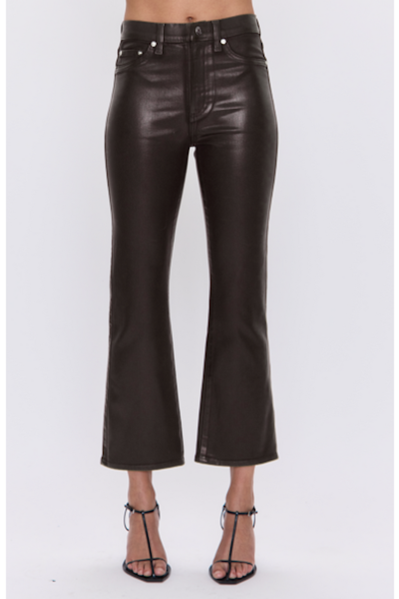 Dark Slate Gray Lennon High Rise Coated Boot Jean | Coated Mocha Pant