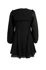 Black Chaney Long Sleeve Linen Mini Dress Mini Dress