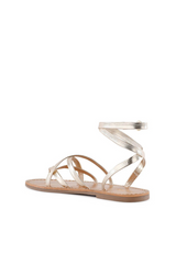 White Smoke Happy Go Lucky Sandal | Metallic Gold Sandal