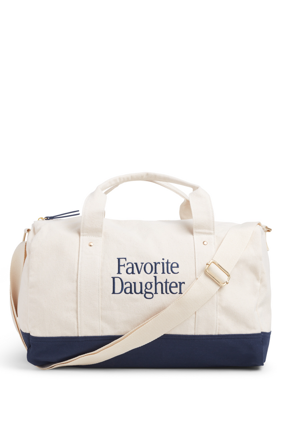 Antique White Canvas Duffle Bag in Natural Navy Blaze Duffle Bag