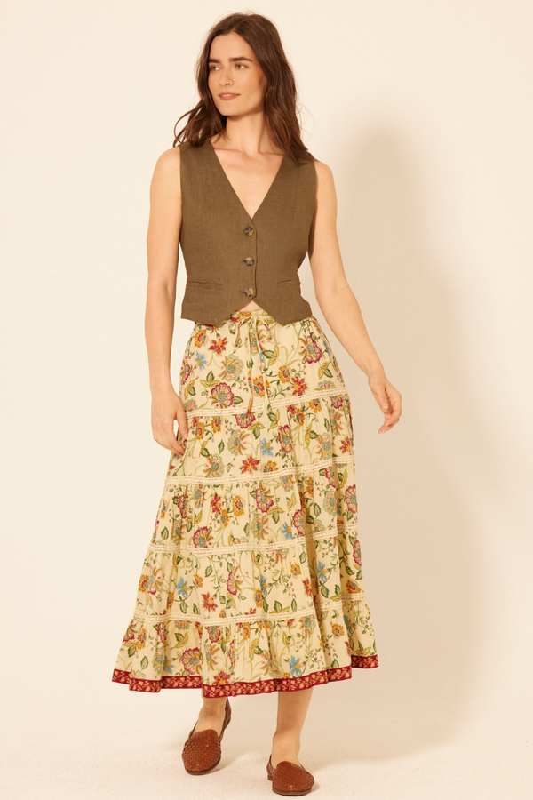 Bisque Fedora Skirt Maxi Skirt