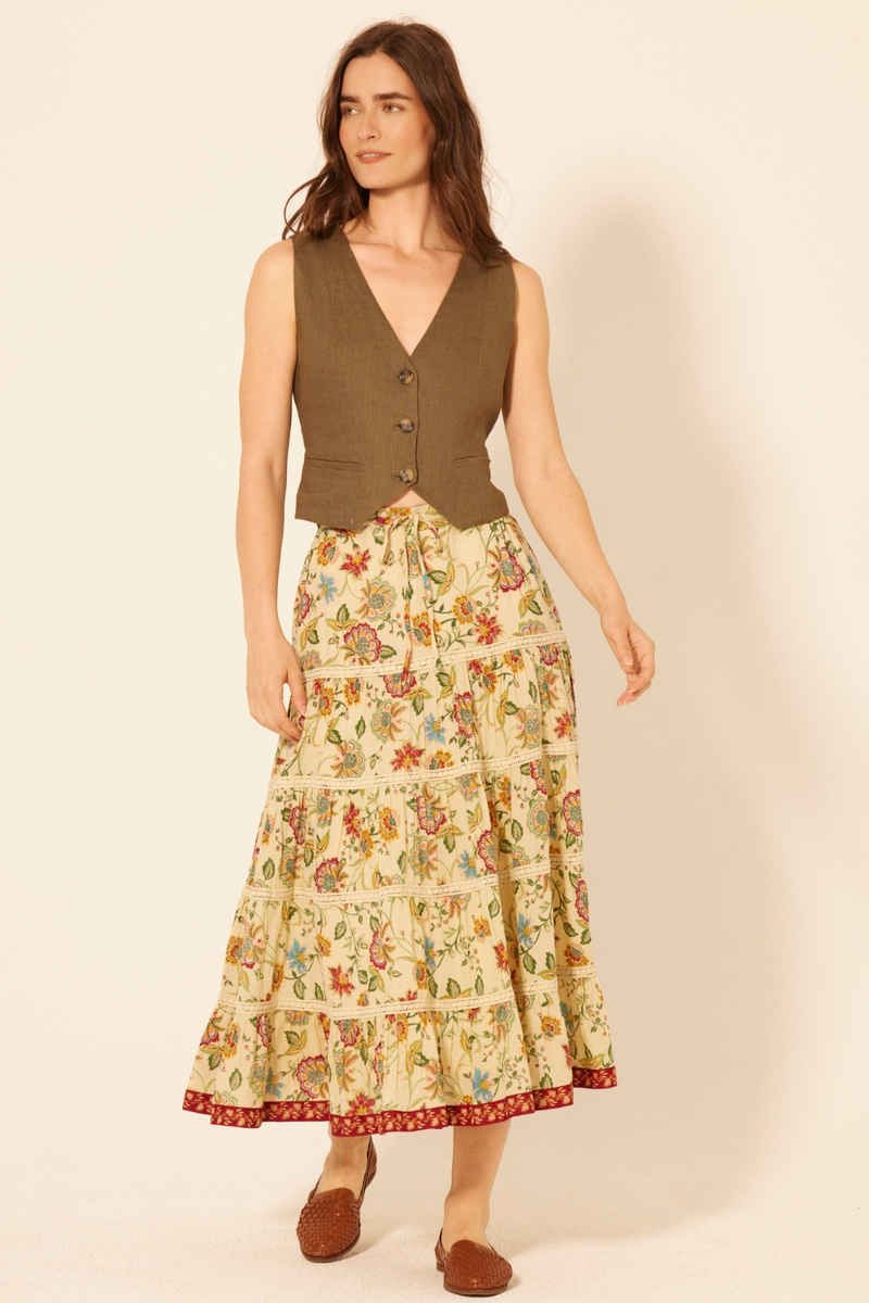 Bisque Fedora Skirt Maxi Skirt