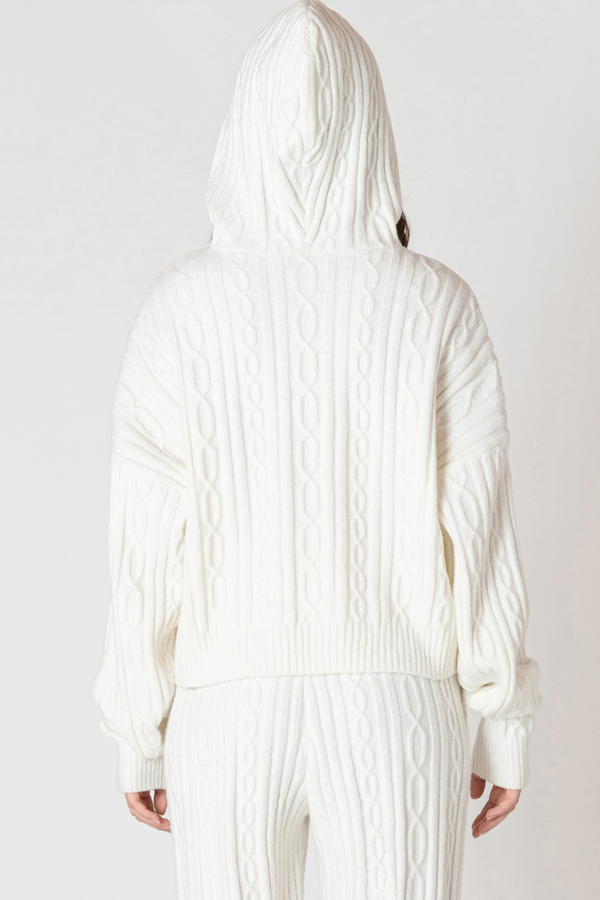 Lavender Hooded Cable Sweater Sweater