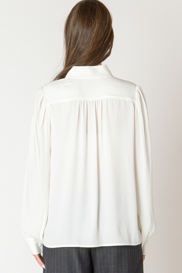 Beige Relaxed Button Front Blouse Shirt
