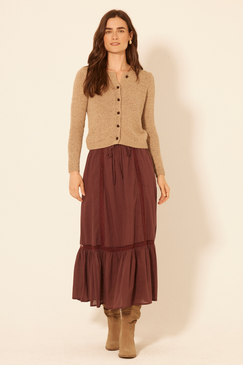 Saddle Brown Finch Skirt Maxi Skirt