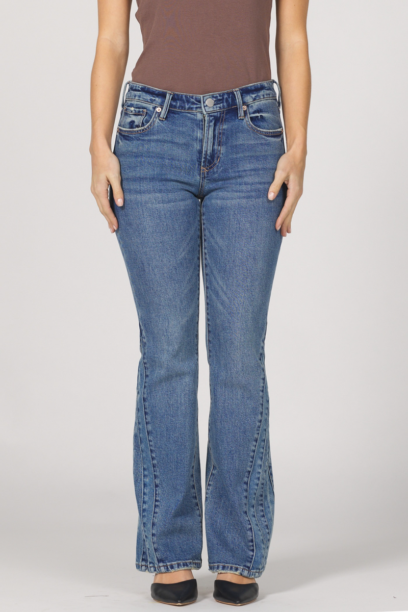 Dim Gray Rosa Mid Rise Jean | Pool Wave Jeans