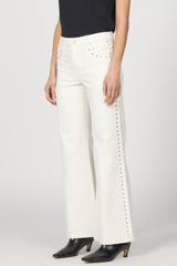 Light Gray Micah Studded Wide Leg Jean | Wheat Jeans