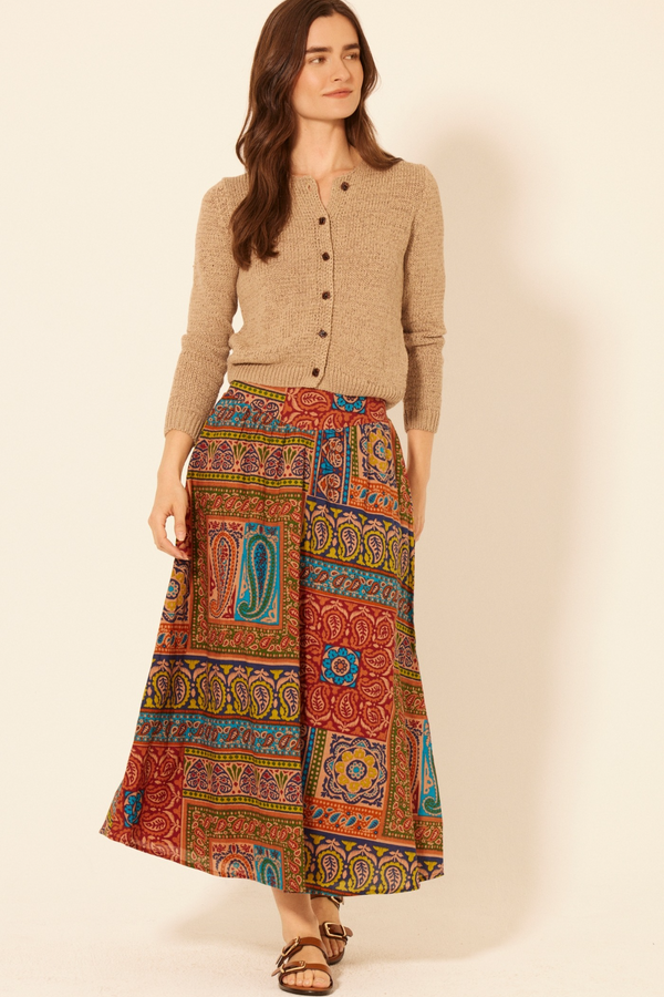 Bisque Elm Skirt in Tapestry Print Maxi Skirt