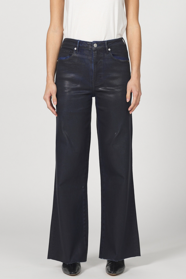 Dark Slate Gray Fiona High Rise Wide Leg Coated Jean | Denim Paint Jeans