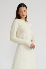 Light Gray Nilda Beaded Cardigan Cardigan