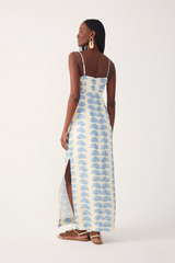 Misty Rose Off White Aquarium Cut-Out Linen Maxi Dress Maxi Dress