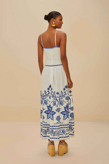 Tan Shell Garden Off White Sleeveless Midi Dress Midi Dress