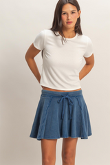 Antique White Toni Acid Wash Skort Skort