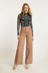 Light Gray Marta Top in Twilight Bloom Top