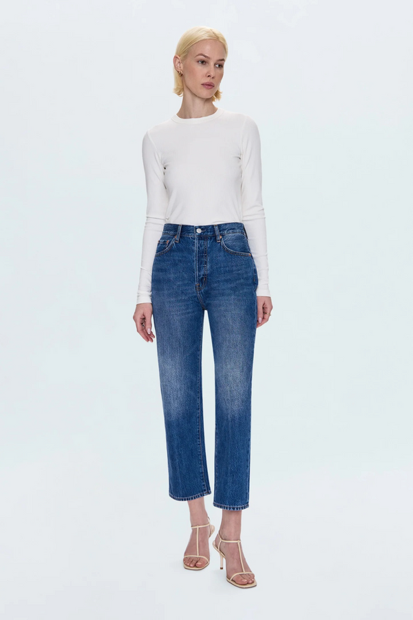 Lavender Cassie Crop Super High Rise Straight Jean | Fairview Jeans