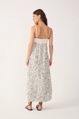 Lavender Off White Shell Vibe Embroidered Maxi Dress Maxi Dress
