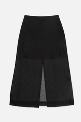 Black Hugh Sheer Skirt Midi Skirt