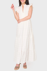 Lavender Flutter Sleeve Maxi Decked Out Day Dress Maxi Dress
