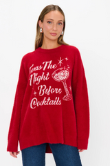 Firebrick Classic Crewneck Sweater | Twas The Night Knit Sweater