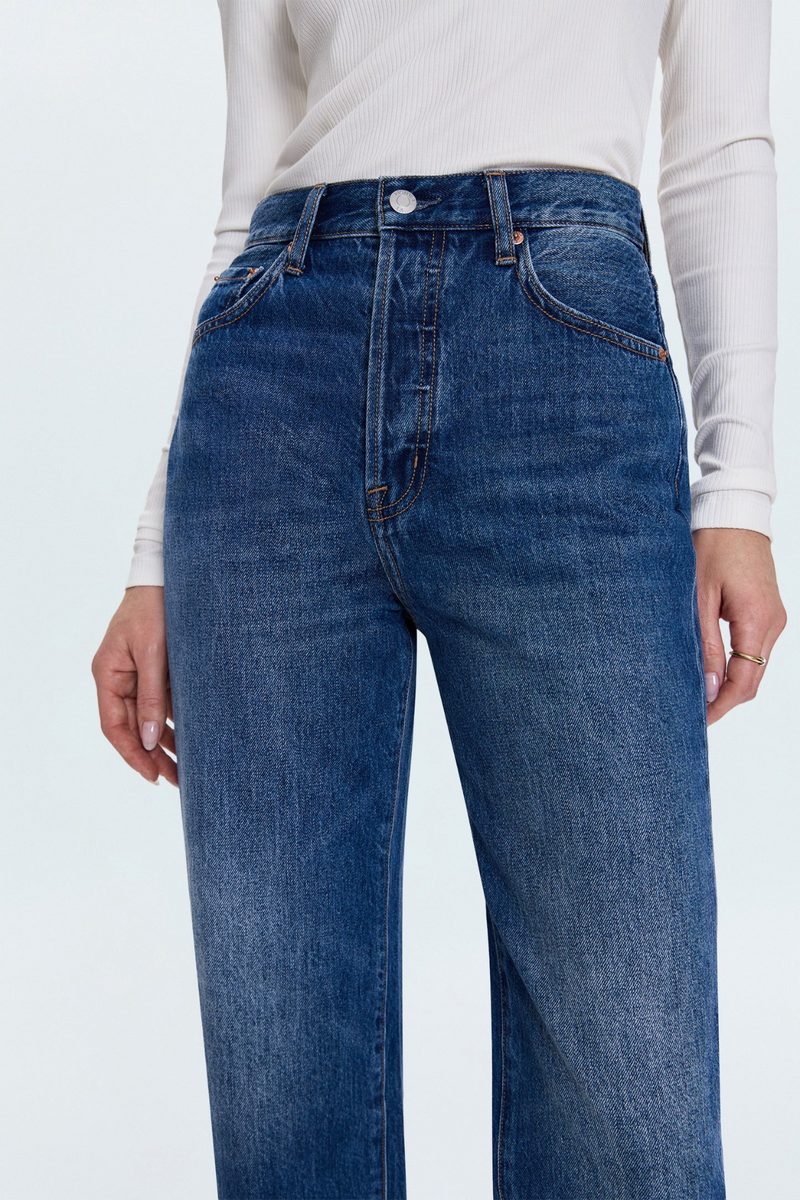 Dark Slate Gray Cassie Crop Super High Rise Straight Jean | Fairview Jeans