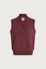 Saddle Brown Beau Sleeveless Half-Zip Sweat Sweater Vest