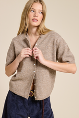 Light Gray Wren Short Sleeve Cardigan Cardigan