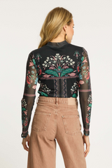 Dark Slate Gray Marta Top in Twilight Bloom Top