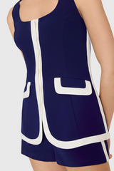Midnight Blue Morgan Skort Romper Romper