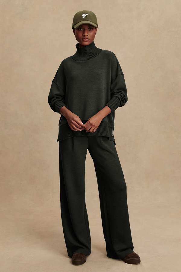 Rosy Brown Baker High Neck Sweat Sweatshirt