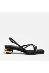 White Smoke Caia Ankle Strap Heeled Sandal | Black Sandal