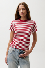 Lavender Alba Stripe Shrunken Tee T Shirt