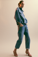 Gray Donny Rolled Hem Boyfriend Jean | Heartfelt Jeans
