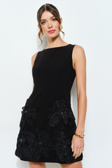 Kennedy Floral Applique Sleeveless Mini Dress